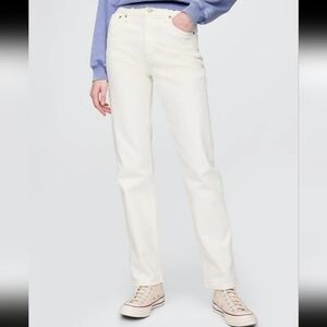 Gap High Rise Cigarette Jeans White